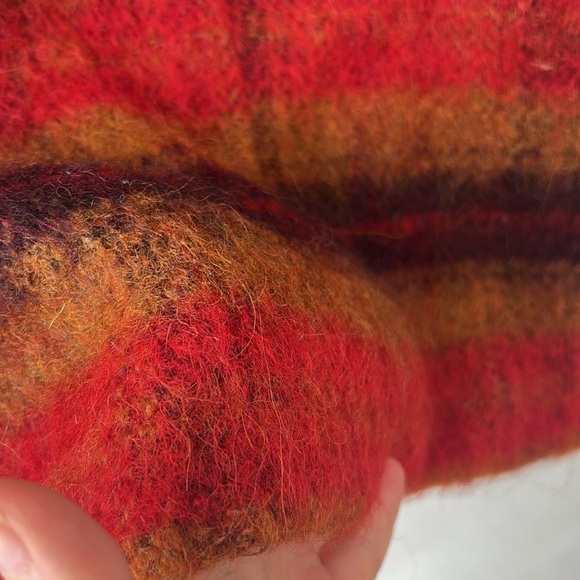 Repose AMS girls size 6 peacoat wool mohair alpaca blend red plaid - Picture 8 of 8